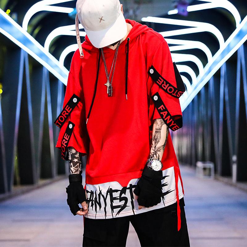 HIPHOP Pria T-shirt Setengah Lengan Tee 