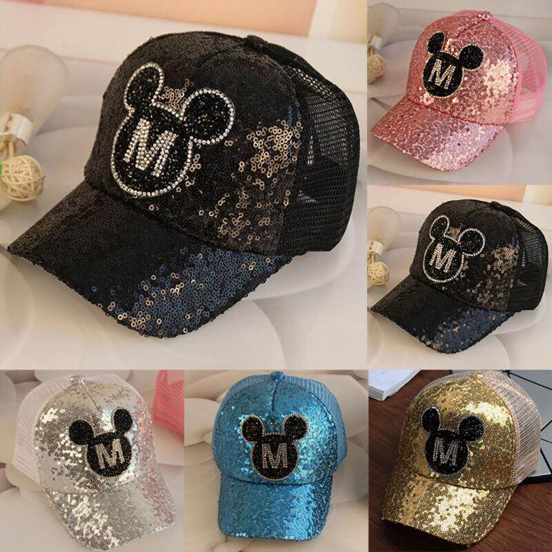Kingstar123 Boys Girls Baseball Cap Mouse Glitter Snapback Adjustable Sun Hat