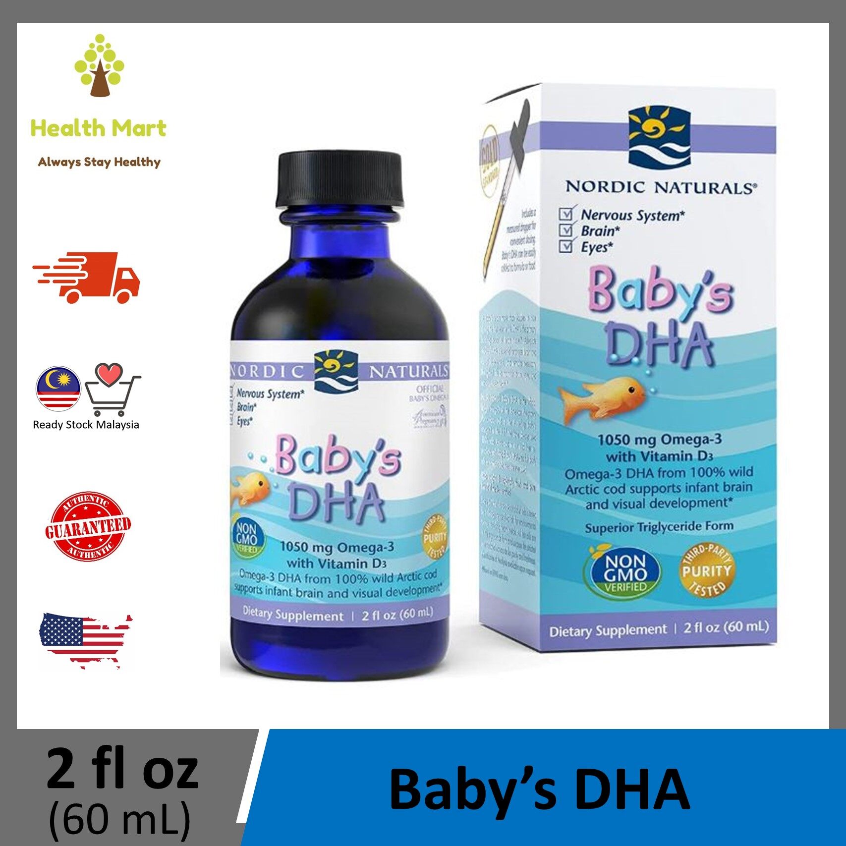 NORDIC NATURALS Baby's DHA / Children's DHA Liquid (2 oz/ 4 oz/ 8 oz