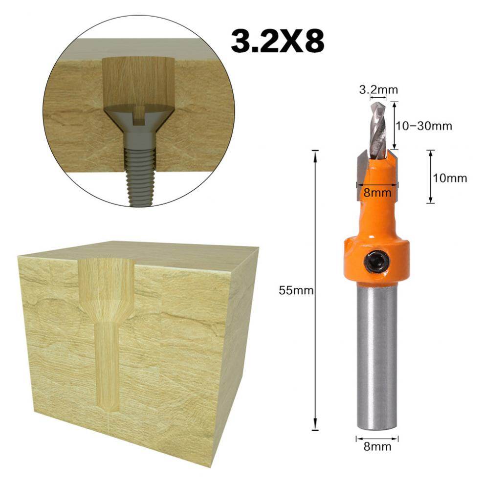 5 Cái Mũi Khoan Khoét Loe Miệng Bit Công Cụ Vạt Cạnh Làm Gỗ Mũi Soi Lỗ Gỗ Khoan Gỗ Làm Việc Bằng Nhựa