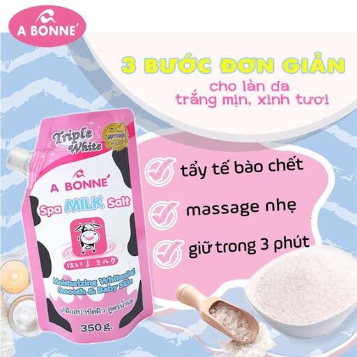 Muối tắm sữa bò abonne tẩy da chết body