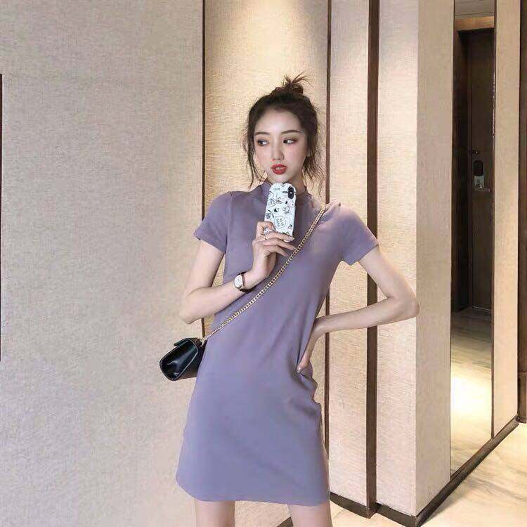 IELGY Váy Ngắn Tay Kiểu Pháp