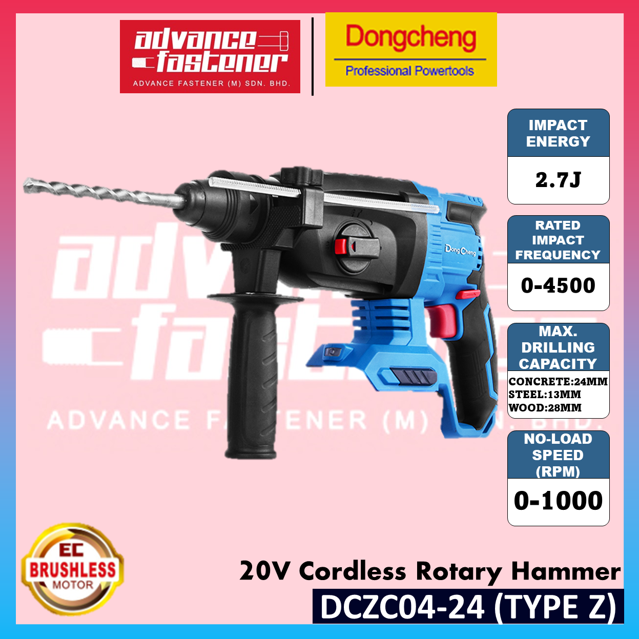 DONG CHENG DCZC04-24 20V Brushless Cordless Rotary Hammer ( TYPE EK / Z ...