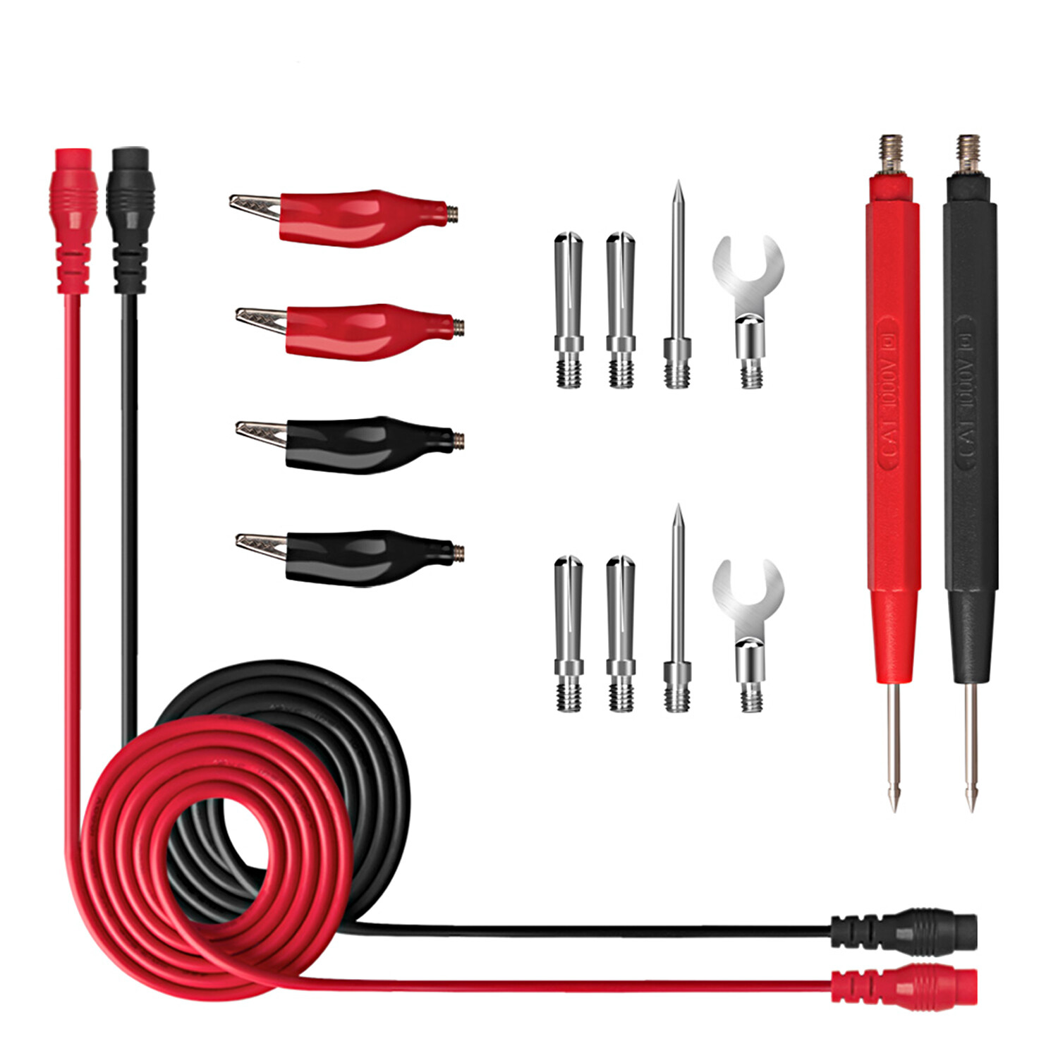 Meterk 16PCS Multifunctional Digital Test Lead Set Super Sharp Tips Silicone Test Lines Electronic Test Probe Kit