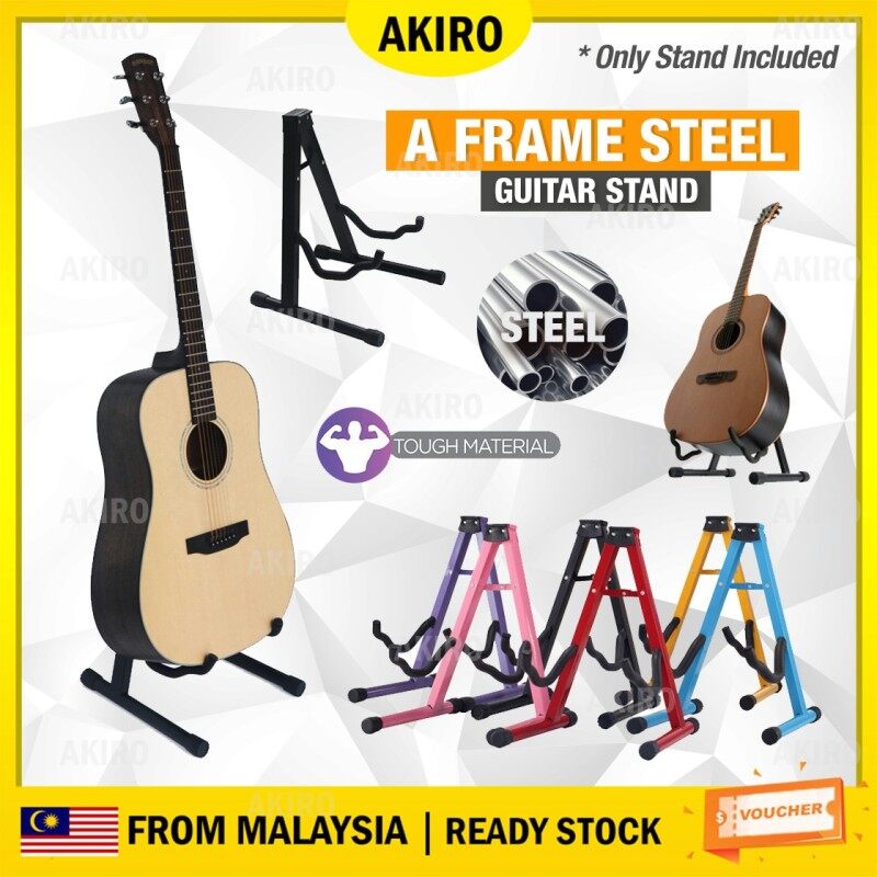 AKIRO Malaysia A Frame Guitar Stand Floor Square Steel Pipe Acoustic Classical Bass Electric Guitar Accessories Bass Holder Malaysia