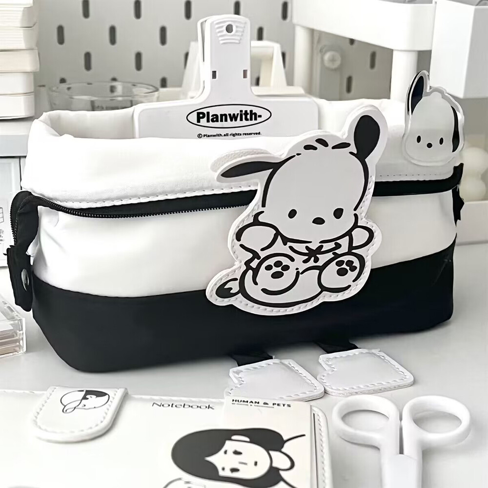 Kuromi Pacha Dog Large Capacity Student Pencil Case Flip Over Pen Bag Storage Cosmetic Bag