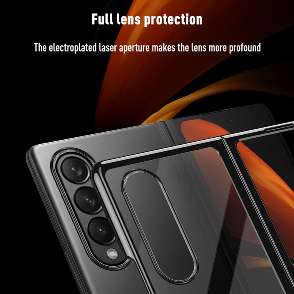 For Galaxy Z Fold 3 5G Case Folding Protective Cover Hard PC Bumper Transparent Front Back Protection For Samsung Galaxy Z Fold3 Transparent Case
