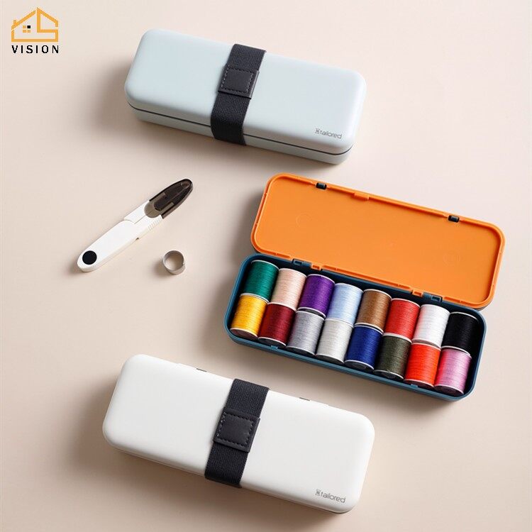 Vision Bộ Dụng Cụ May Đa Chức Năng Bộ Kim Cầm Tay Và Gói Chỉ Hộ Gia Đình May Tay Hộp Lưu Trữ Kim Đặt Cho Gia Đình Du Lịch Và Gia Đình Khẩn Cấp Máy May Di Động Phổ Quát