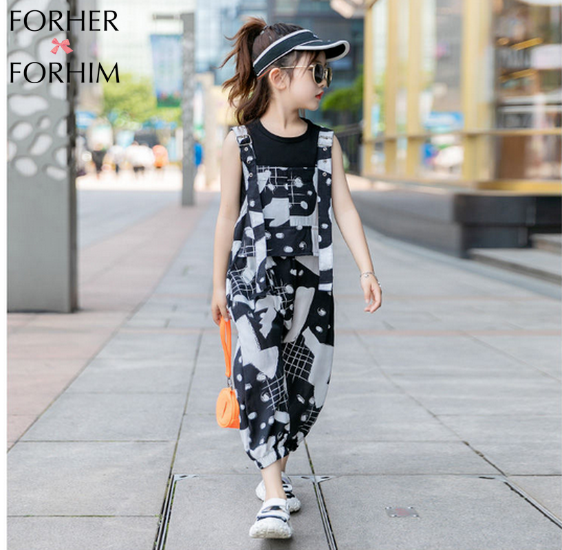FORHER FORHIM t shirts for girls Children's Clothing Vest kids clothes Two-piece Suit FH2484