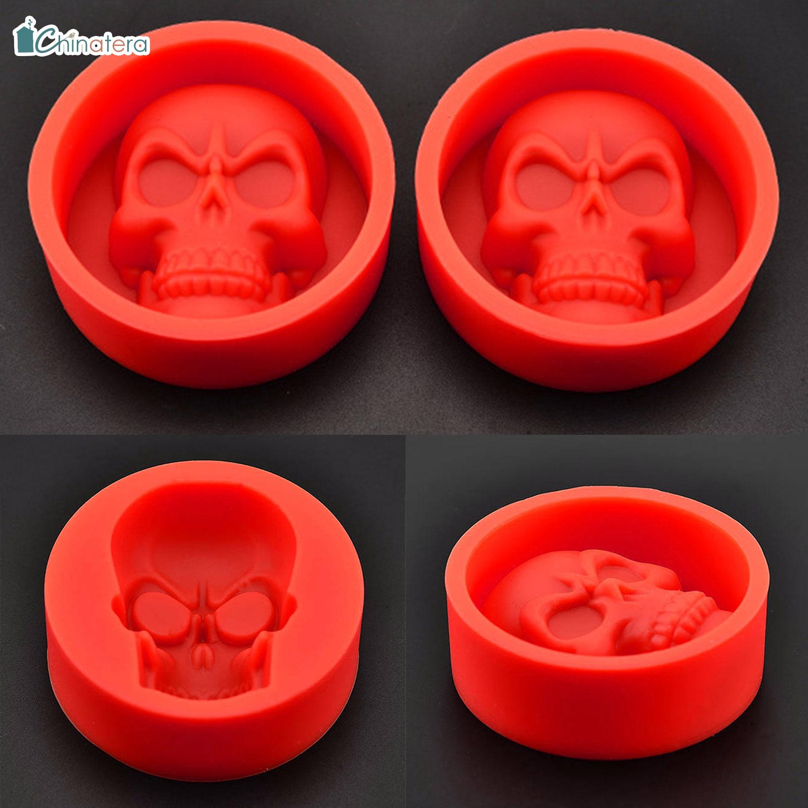 Chinatera Skull Mold Halloween Decor Silicone Chocolate Candy Cookie Cake Mold Kitchen Baking Mould