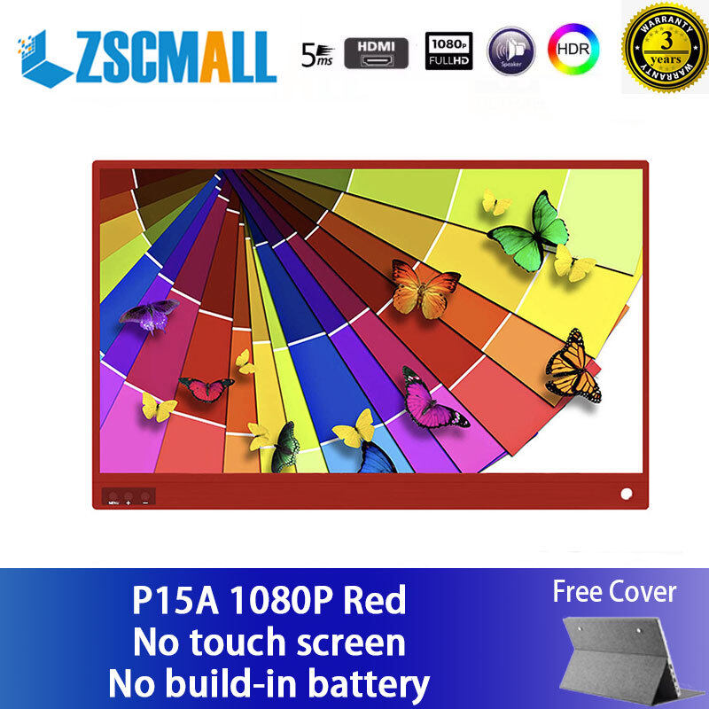 ZSCMALL Touch Screen Monitor Cheap price 15.6” USB Type-C Full HD 1080 IPS USB C Portable Monitor Built-in Dual Speakers and Battery Compatible with Laptop Computer Raspberry pi Gaming Monitor for PS4 PS3 Xbox Free Shipping Malaysia