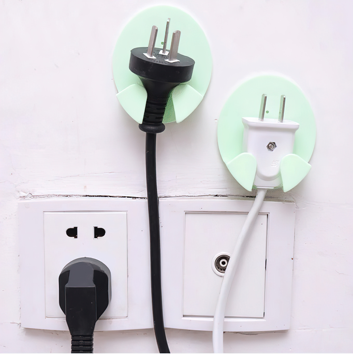 2 Chiếc Móc Lưu Trữ Gắn Tường Chất Lượng Cao Giá Giữ Ổ Cắm Điện Móc Dính Phích Cắm Dây Gia Đình Giá Đựng Đồ Văn Phòng Tại Nhà Phòng Tắm