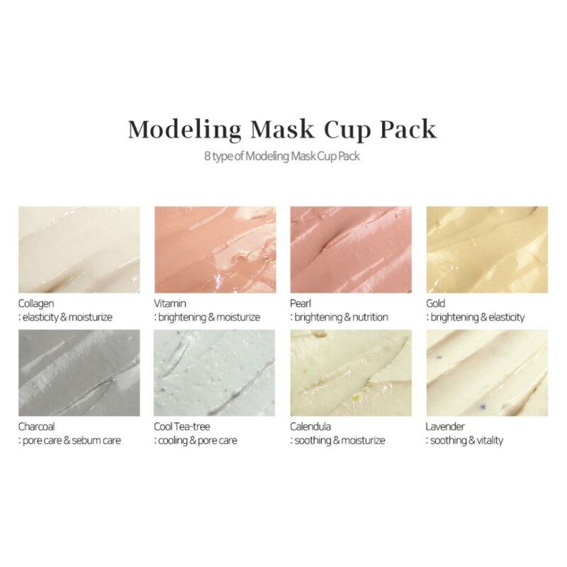 Lindsay Modeling Mask Cup Pack (28g)Hydrates and Moisturizes, Brightens Skin Tone, Soothes Skin and Maintains Water-oil Balance