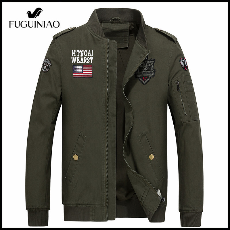 FUGUINIAO military fan pilot autumn warm jacket men's long-sleeved jacket military coat super handsome air force pilot jacket