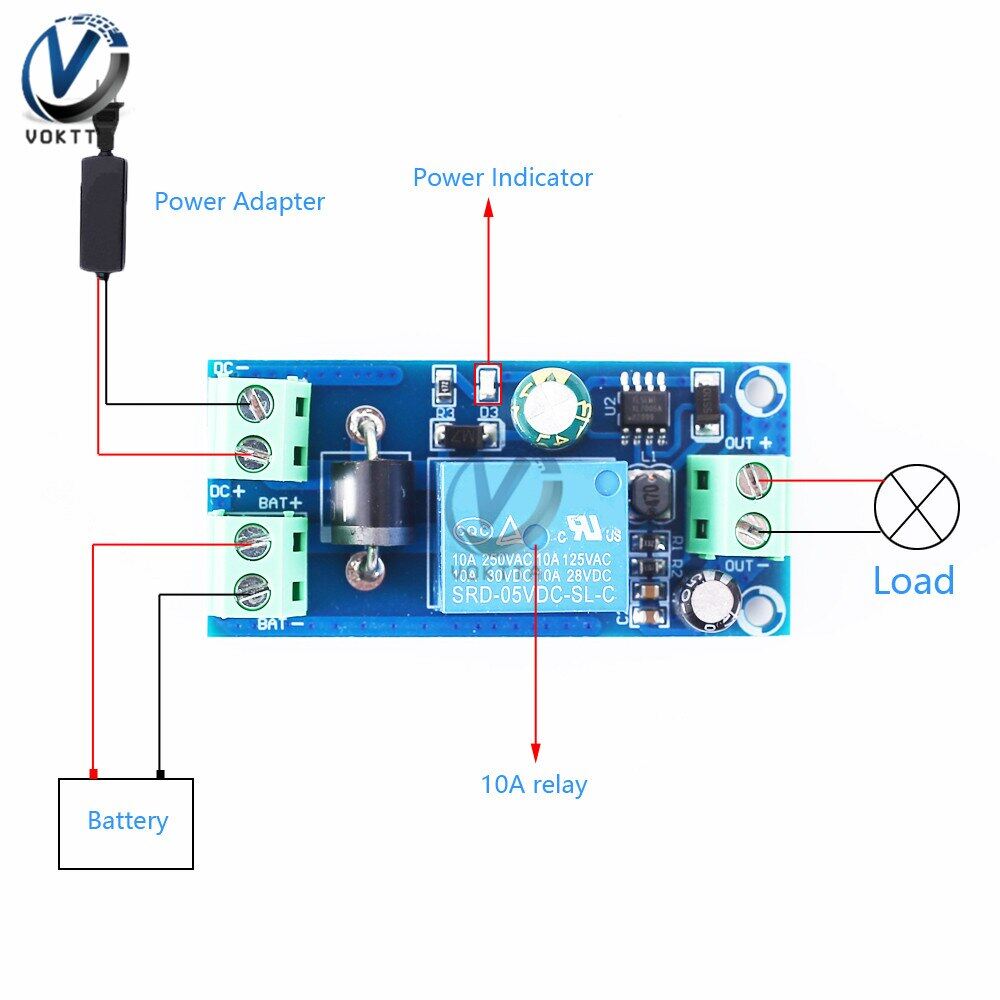 VOKTTA Mô-đun Bảo Vệ Tắt Nguồn 5V-48V/12V-48V Nguyên Bản, Mô-đun Chuyển Mạch Tự Động Bộ Nguồn Pin Cắt Khẩn Cấp UPS Bảng Điều Khiển 12V