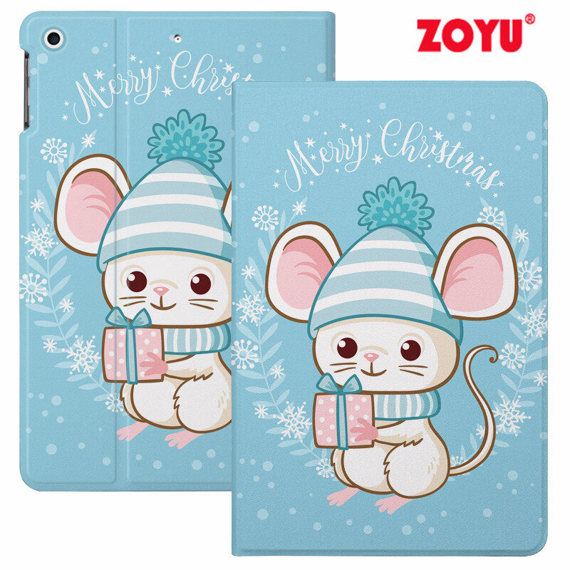 ZOYU iPad protective case, cartoon cute pattern protective shell, suitable for: iPad9.7-inch iPad 2017-2018, TPU/silicone material, anti-drop and dust-proof, smart wake-up, honeycomb heat dissipation, efficient heat dissipation, can support the bracket.