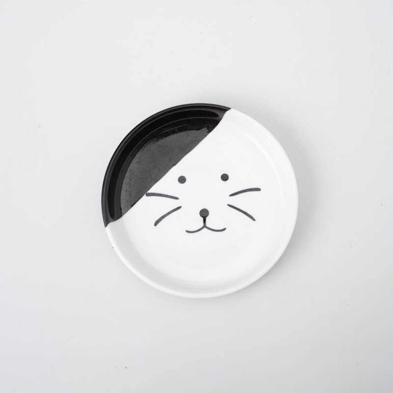 Cat Bowl Ceramic Highfoot Neck Guard Food Bowl Shallow Mouth Large