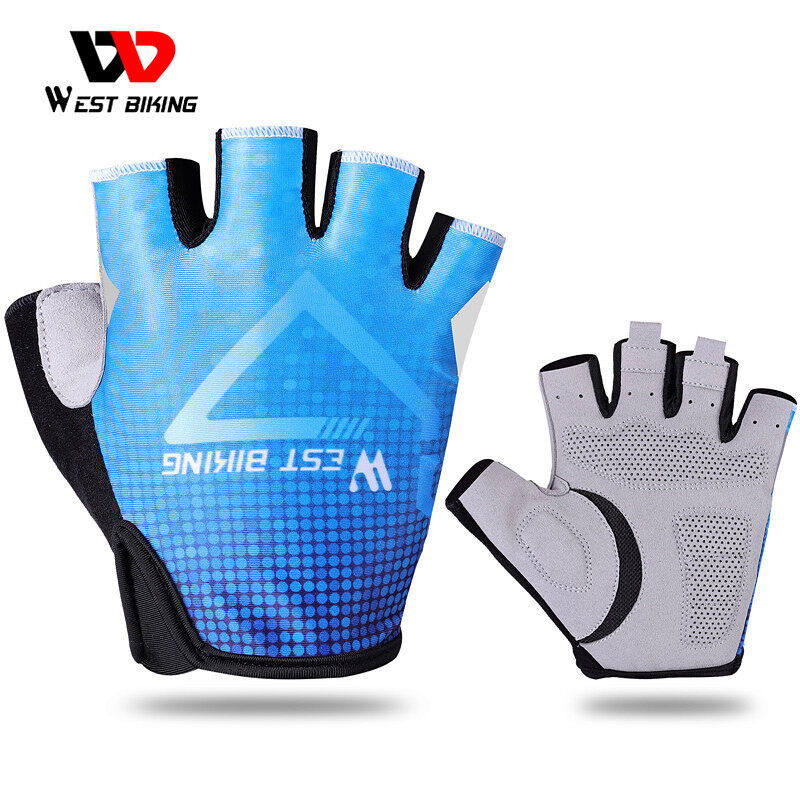 WEST BIKING Cycling Half Finger Gloves Outdoor Sports Gloves Men Women Anti-Silp Shockproof Gloves Rider Protective Gloves