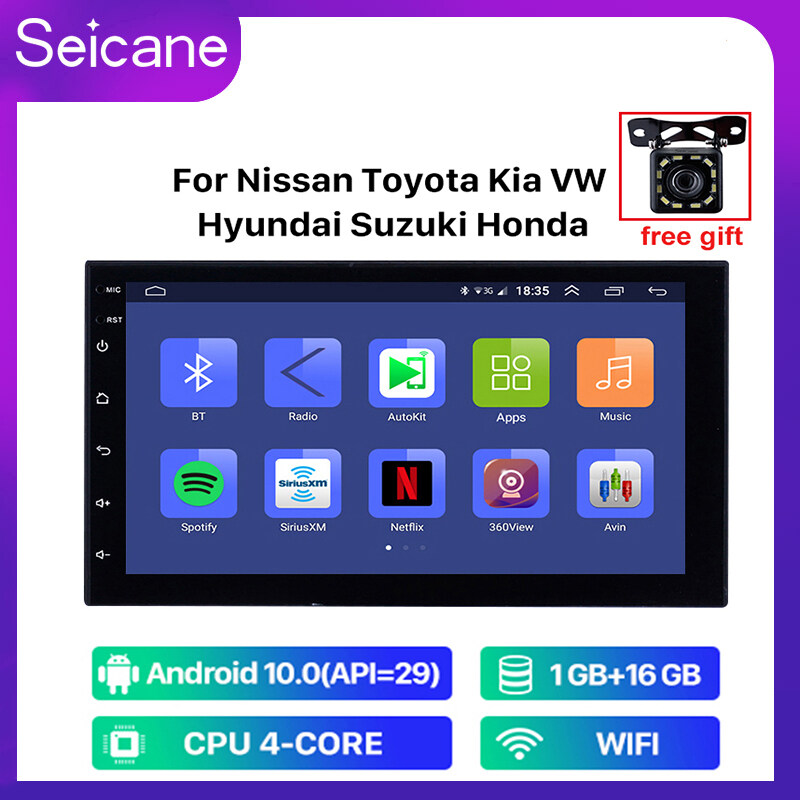 Seicane - 7 inch HD Touchscreen Android  Universal Car Radio 2Din AUTO  Player Multimedia Head Unit for NISSAN TOYOTA KIA VW Hyundai Suzuki Honda  RAV4 YARIS COROLLA Car Stereo with one