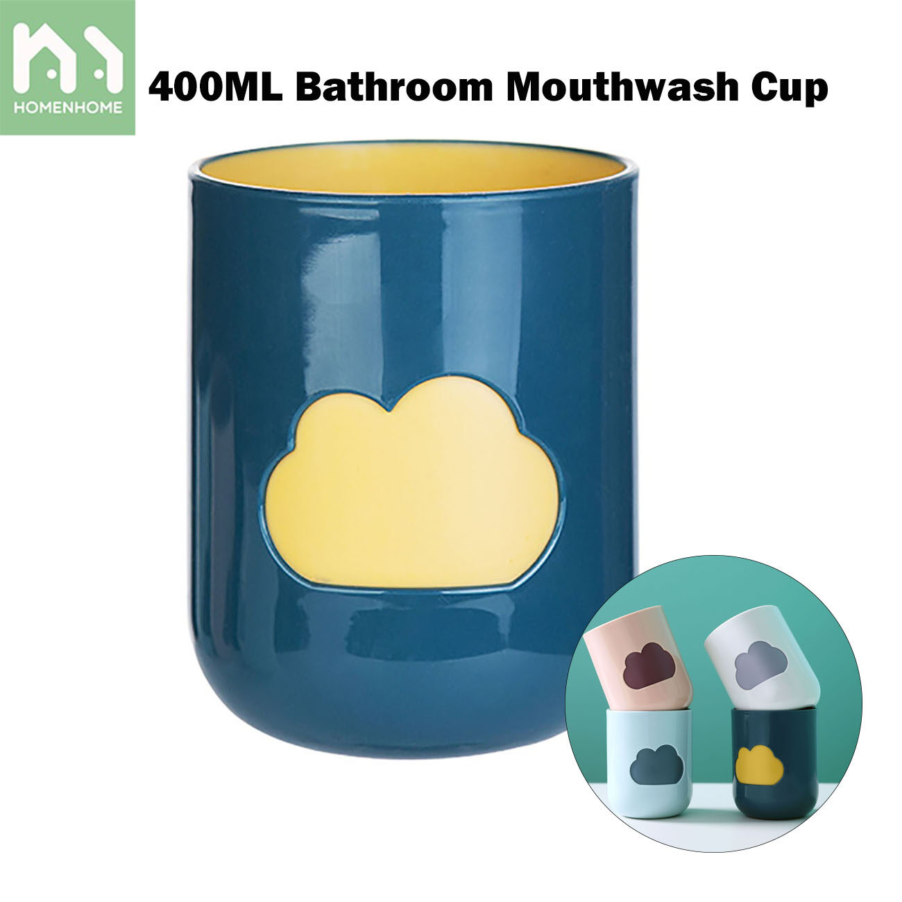 Homenhome 2 Color Brushing Cup Bathroom Mouthwash Cup Household Plastic Cup Simple Dental Jar Wash Cup