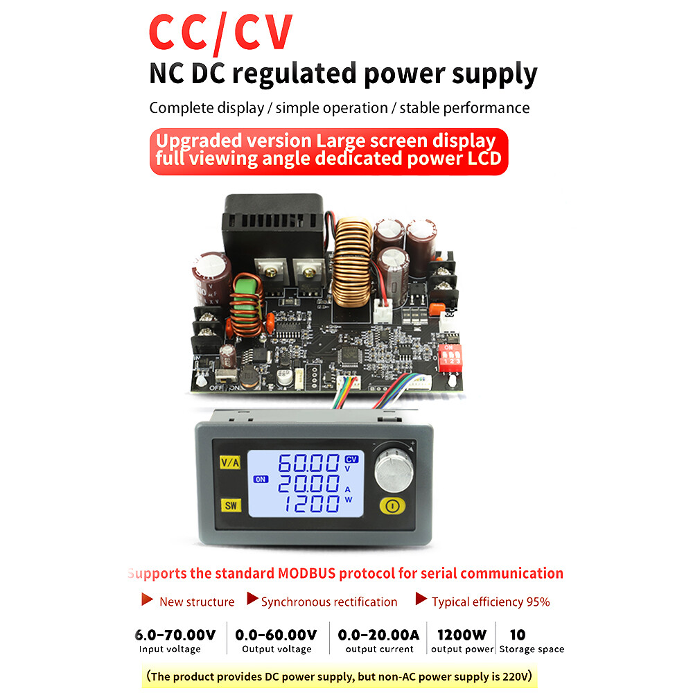 diymore XY6020L Numerical Control DC 6-70V Step Down Stabilized Power Supply Constant Voltage Current Buck Converter Module