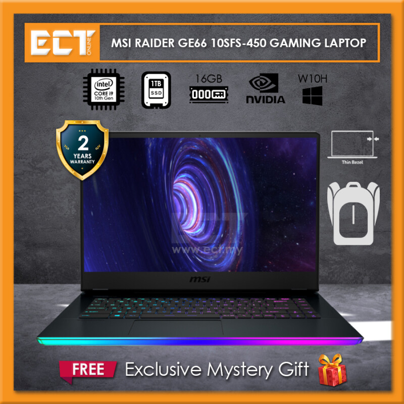MSI Raider GE66 10SFS-450 Gaming Laptop (i9-10980HK 5.30GHz,1TB SSD,16GB,RTX 2070 Super 8GB,15.6 FHD,W10) Malaysia