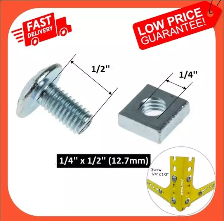 Skru Rak Besi Lubang Roofing Bolt and Nut (1/4'' x 1/2'') / Screw Bolts
