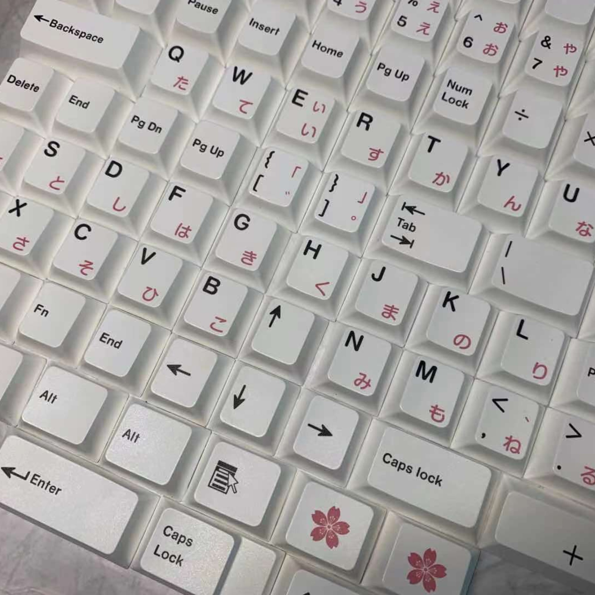 Caiyunx Sublimation PBT Bàn phím cơ Keycap được cá nhân hóa tùy chỉnh Tiếng Nhật 132 PCS