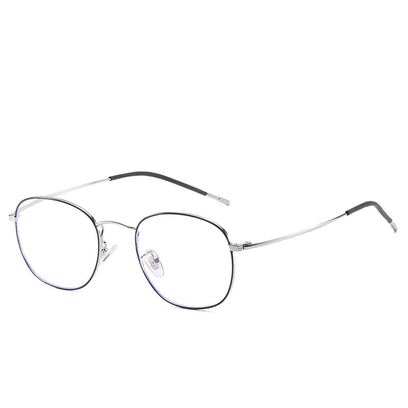 New Metal Myopia Glasses Frame Anti-blue Light Computer Glasses Men's Retro with Degrees 50-600 Minus Glasses Finished Products