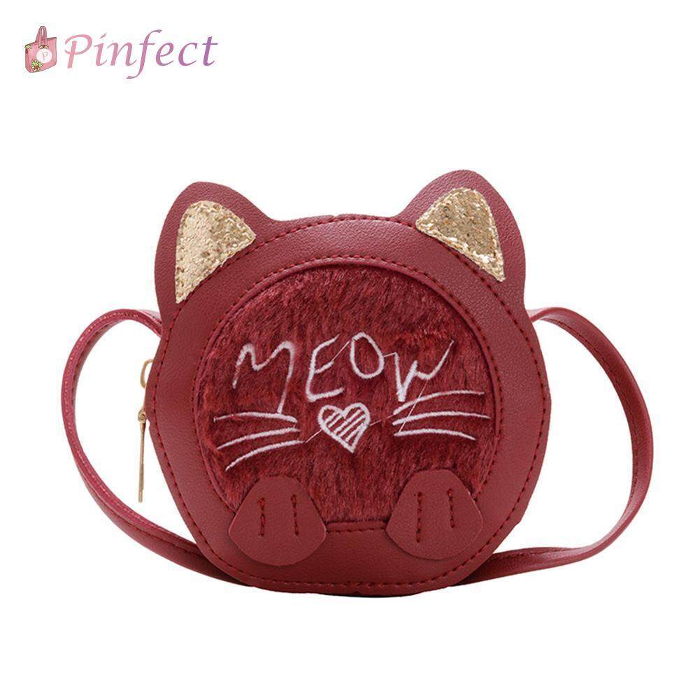 Lovely Kids Girl Small Cat Messenger Shoulder Bag Purses Crossbody Coin Pouch