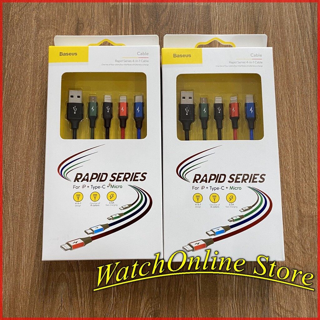 Baseus _ cáp sạc nhanh 3a lightning - type c - micro usb