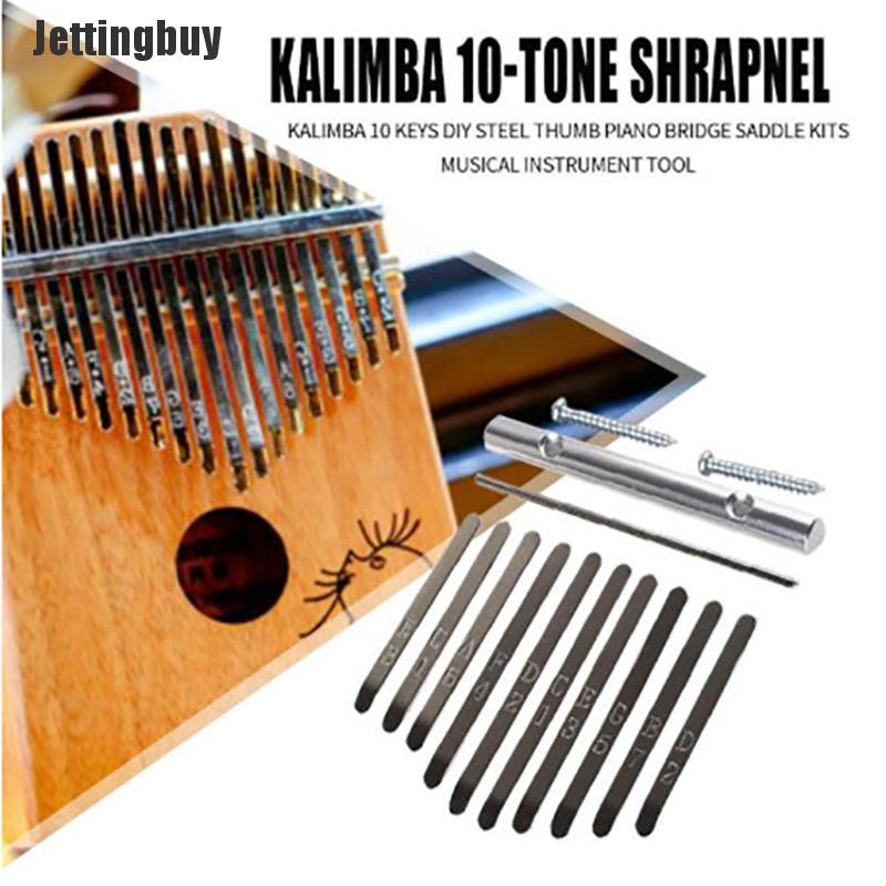 10-Key Kalimba Keyboard DIY Steel Keys Bridge Thumb Piano Music Replacement Part