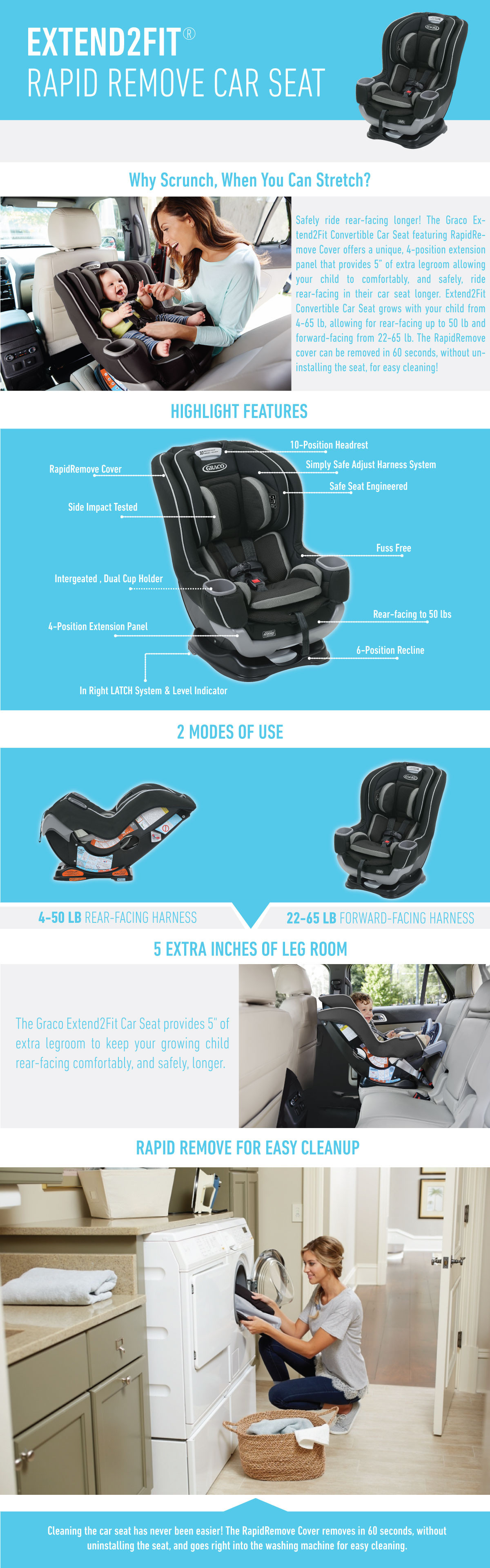 graco extend2fit convertible car seat featuring rapidremove