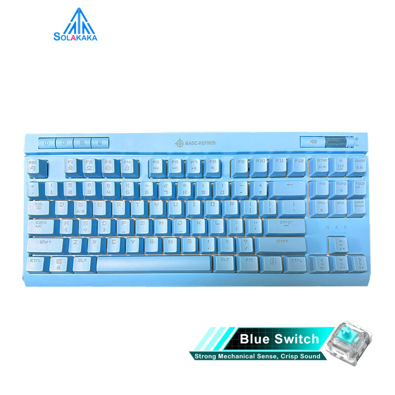 SOLAKAKA 87 Keys Mechanical Keyboard with RGB Light Effect Wired keyboard Type-C cable detachable from keyboard support Windows/Android/IOS(MK17)