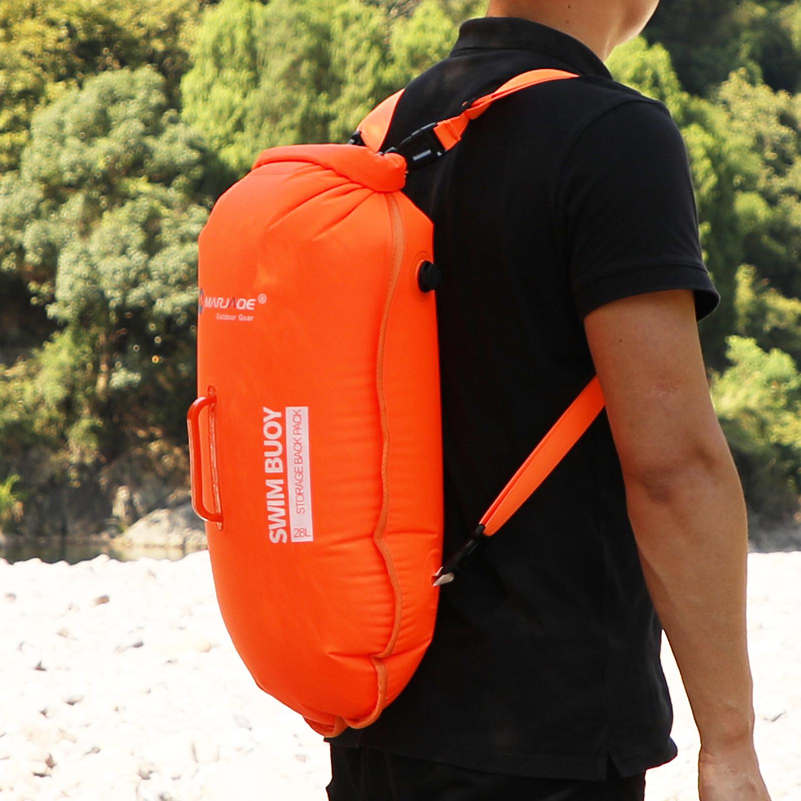 Baoblaze Swim Buoy Float Lightweight with Adjustable Waist Belt Double Air Bag Detachable for Rafting Kayakers Camping Water Sports Kids and Adults