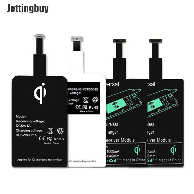 [Jettingbuy] Support Micro USB Type C Qi Wireless Charger Adapter Induction Receiver Coil Pad