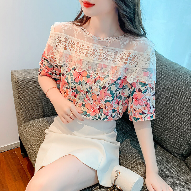 Korean lace 2024 tops design