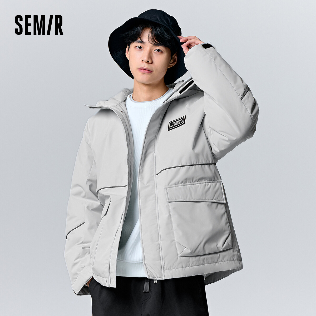 Semir Down Jacket Men Winter Outdoor Work Jacket Loose Genderless Jacket Trendy Down Jacket