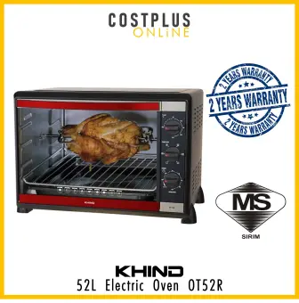 Khind Oven Electric Oven 52l With Rotisserie Free Tray And Grill Ot52r Lazada