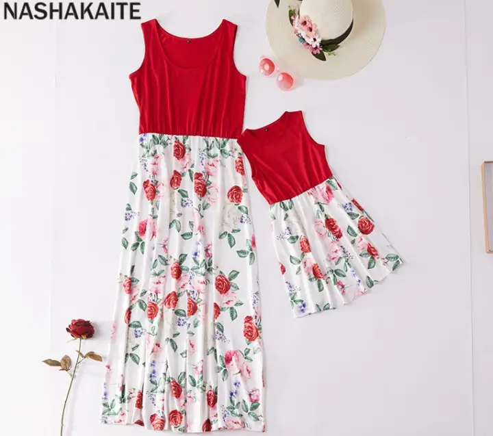 mother and daughter dress lazada