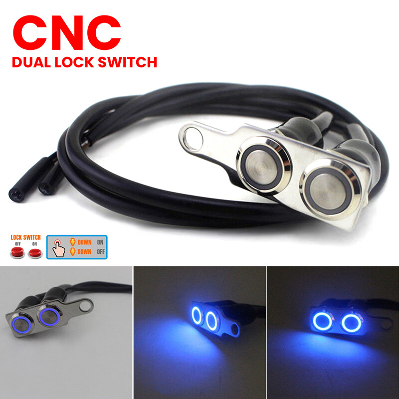 Jpk12v waterproof led halo motorcycle handlebar switch double on-off push button
