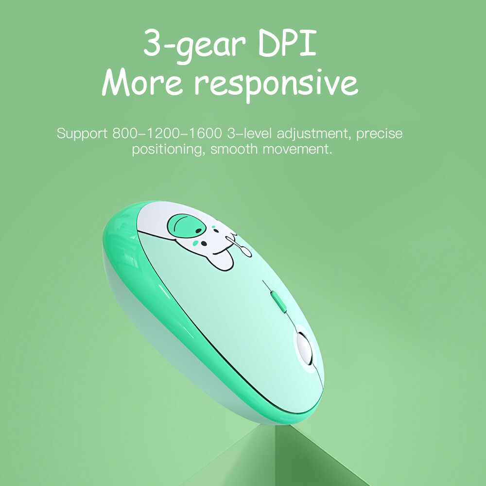 【2023】Hoco Cute Cartoon Wireless Mice Computer Mouse for Laptop Silent Buttons 2.4G with USB Mini Receiver, 800 DPI 1200 DPI With 3 Adjustable DPI For PC Laptop