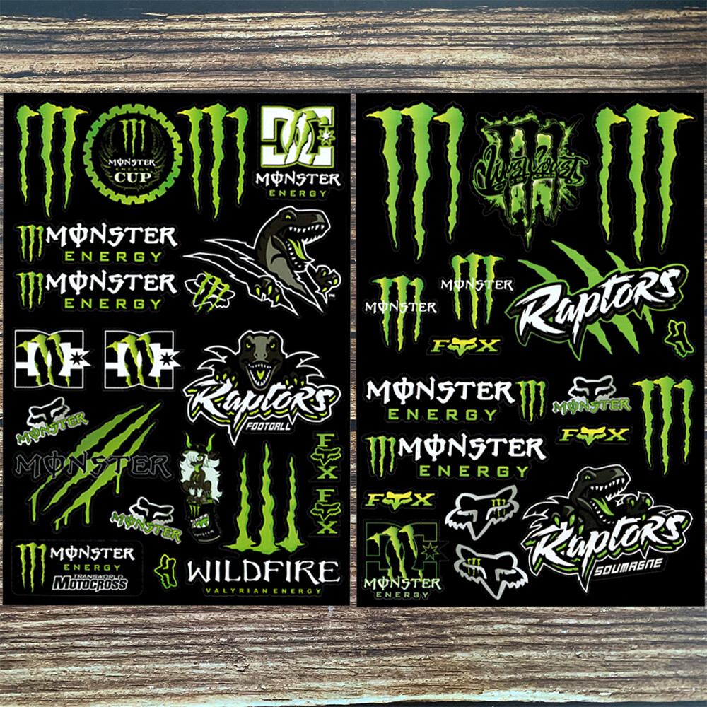 3 Set Monster Energy Stickers and decals for Honda Clcik Wave Pcx Yamaha FORZA Xmax Nmax Grand Filano Accessories