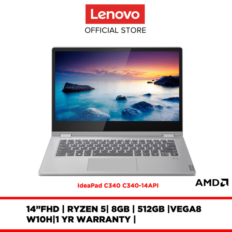 Lenovo Notebook Laptop IdeaPad C340 C340-14API 81N60011MJ 14 FHD/AMD RYZEN 5/8GB/512GB/VEGA8/W10H/1YR WARRANTY Malaysia