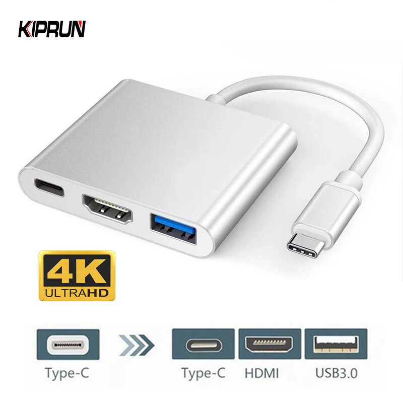 KIPRUN Bộ Chuyển Đổi HUB Sạc Type C Sang 4K HDMI USB 3.0 Bộ Chuyển Đổi 3