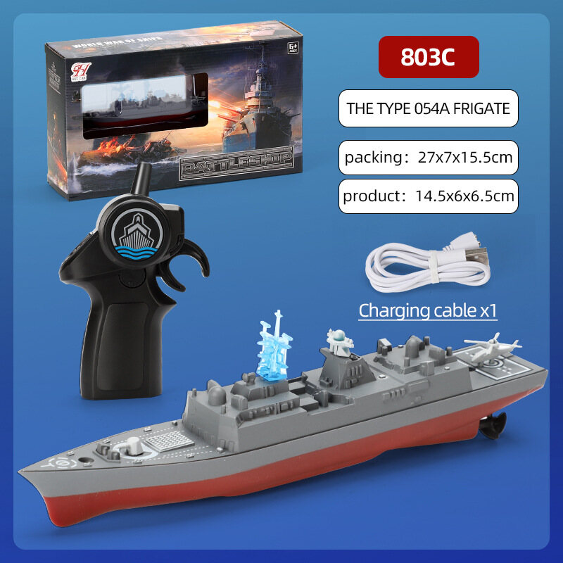 Kmoist 2.4G Mini Aircraft Carrier Military Model Ship Toy Kids Remote Control Electric Wireless Remote Control Speed Boat Water Toys for Boys Girls Children's Gift