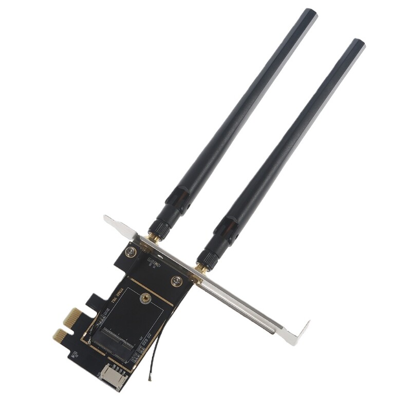 Bộ Chuyển Đổi Thẻ WiFi M.2(Ngff) Mạng Không Dây Máy Tính Để Bàn Sang PCIe 1X Với Cáp Tương Thích Bluetooth
