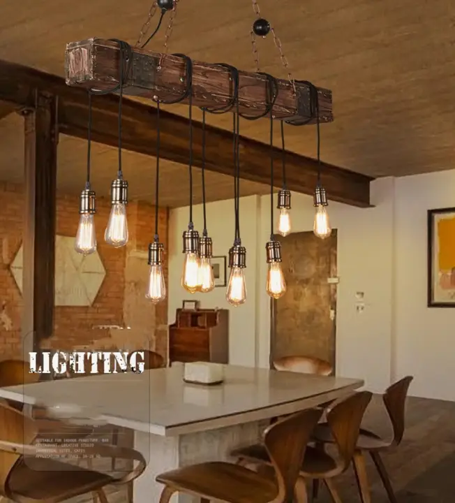 Industrial Vintage Wood Pendant Light Beam Island Hanging Chandelier Bar Uk Lazada - Wooden Beam Chandelier Uk Industrial Vintage Wood Pendant Light Beam Island Hanging Chandelier Bar Uk Lazada - Wooden Beam Chandelier Uk