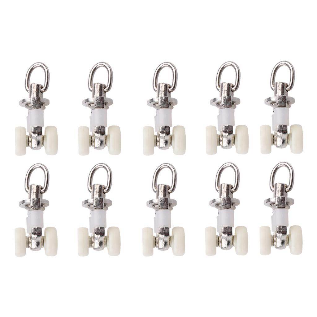 acituna 40x Shower Drapes Track Glider Runner Sliding Roller Hanger Carriers 26mm