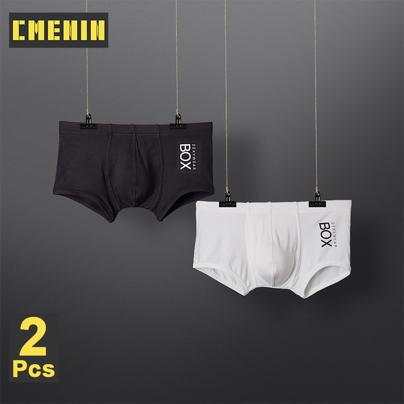 Cmenin orlvs 2pcs ice silk fashion men underwear boxers comfortable plain mens boxer trunks fashion or6605